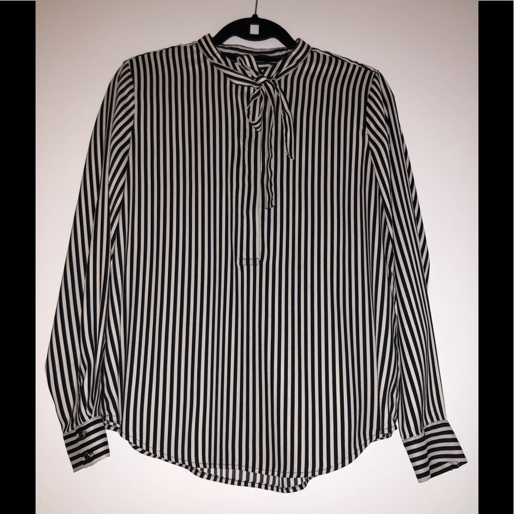 Ann Taylor silky striped blouse